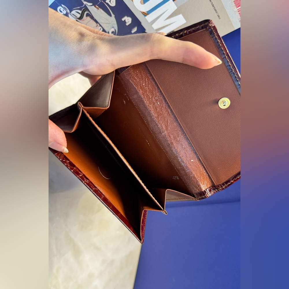 Paco Rabanne Brown Croc-Embossed Wallet - Picture 6 of 13